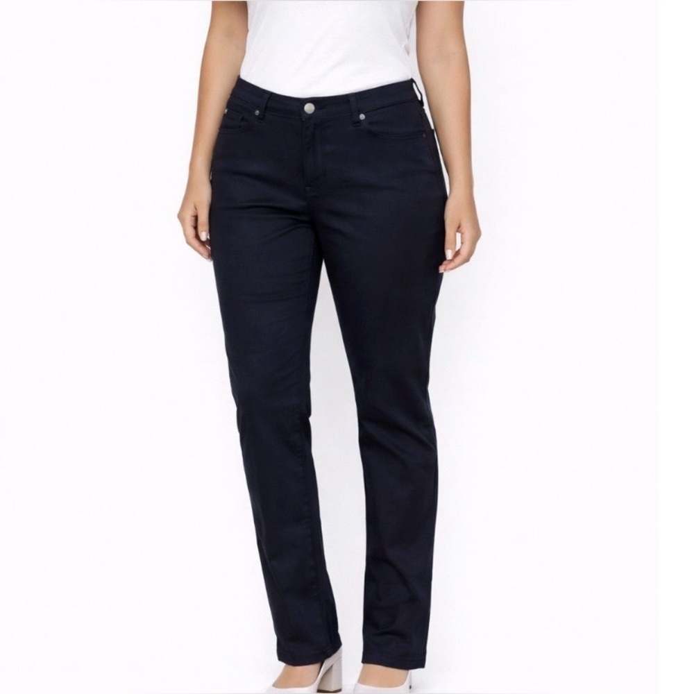 H&M black skinny semi shine mid rise jeans SZ 10 cotton/polyester/elastane denim